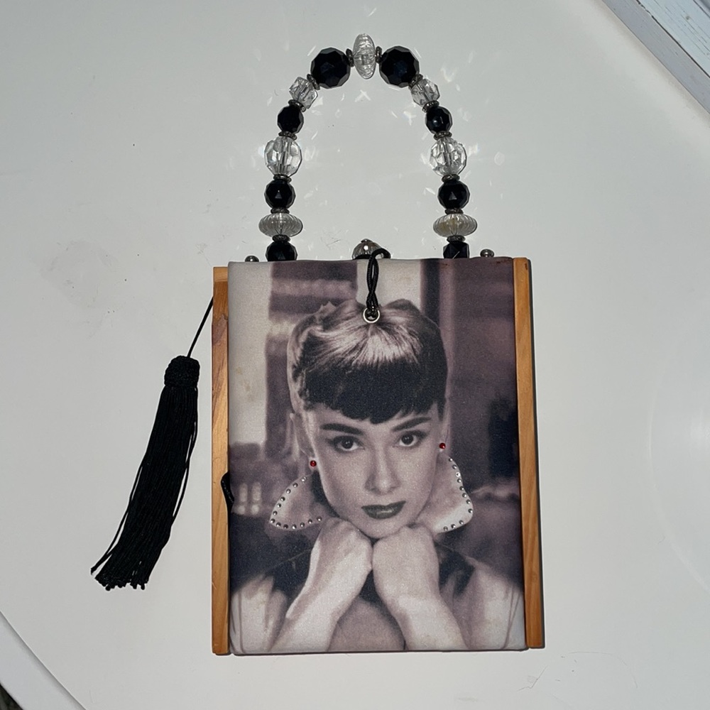 Vintage Audrey Hepburn presidente American original cigar hand bag, collectible